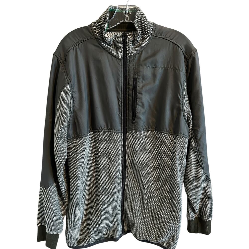Unionbay Men's Medium Gray Long Sleeve Zip Up Lightweight Cotton Blend Jacket